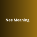 Nee Meaning: A Simple Guide to Its Uses & Origins
