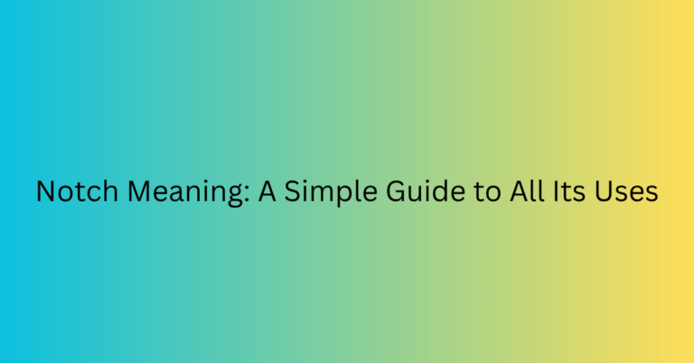 Notch Meaning: A Simple Guide to All Its Uses